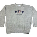 Rainbow Sandals Americana USA Vintage Sweatshirt Women's Size Large Gray 4th July All American Photo 0