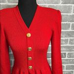 Vintage Toula Red Knit Sweater Dress with gold buttons .. BEAUTIFUL Size undefined Photo 1
