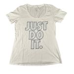 Nike Womens S White Scoop Neck Just Do It Short Sleeve Athletic Cut Tee T-shirt Photo 0