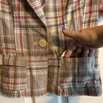Dockers  Plaid Jacket Short Sleeve Size Small Linen Blend Lined Photo 2