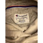 Champion  Hoodie Women Small Gray Pullover Sweatshirt Checked Spellout Streetwear Photo 2