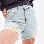 Dr. Denim  Cutoff Destroyed Denim Short Size 30 High Rise Light Wash Rigid NEW Photo 8