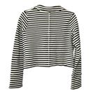 Free People  Striped Knit Blazer Jacket M Black White Nautical Y2K Inspired Photo 2