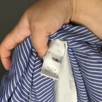 Prabal Gurung Halter Tulle Tiered Midi Maxi Dress Striped Blue Lace Overlay Sz 4 Photo 13