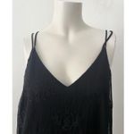 Lush Clothing LUSH Dress Womens Medium Black Lace Mini Shift Sleeveless Strappy Photo 4