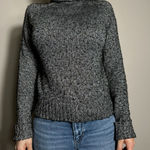 Anthropologie  Black Silver Sparkly Turtleneck Size XS Photo 0