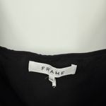 frame denim FRAME Betty Knitted Black Noir Square Neck Ruched Puff Sleeve Top Size L Photo 5