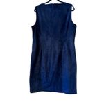 Chico's  Sleeveless Dress Faux Suede Leather Chevron Geometric Black Tan Neutral Photo 3