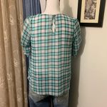 DNA Couture Chiffon Plaid Blouse Photo 7