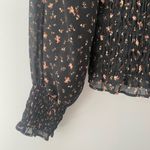 Madewell Georgette Lucie Bubble-Sleeve Smocked Blouse Top Medium Dark Romantic Photo 7