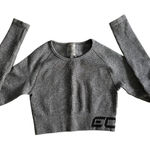 ECHT  Arise Comfort Crop‎ Top Long Sleeve Ribbed Athleisure Gray XS Photo 0