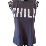 Chill Wide Strap Tank Top Summer Vacation Coastal White Photo 0