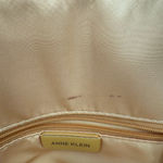 Anne Klein  Small Billie Faux Leather Dome Top-Handle Bag Satchel Brown Yellow Photo 8