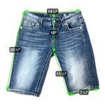 Miss Me Signature Bermuda Denim Jean Shorts Capris Sz 29 Cross Y2K Bling Stones Photo 3