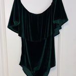 Lavender Field  Dark Green Velvet Bodysuit Photo 0
