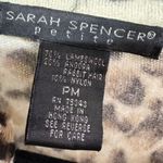 Sarah Spencer Women's Lambswool Angora Button Front Cardigan Tan Black Size PM Photo 2