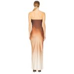 ROCOCO SAND Strapless Maxi Dress in Beige Brown Ombre X Photo 1