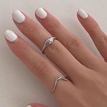 Sterling Silver Ring, Wave Ring, Stacking Ring Silver Photo 0