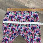 WAYF  Floral Accordion Pleat Satin Pull On Straight Leg Pants Purple Pink Large Photo 11