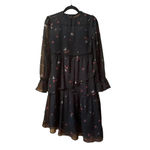 Who What Wear Fairy Goth Dark Acadamia tiered shear/slip Dress S black floral Photo 1