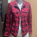 Roxy  red plaid button up collared shirt Photo 0