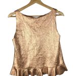 ZARA  Rose Gold Peplum Faux Leather Tank Top S Photo 1