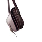 Leather Crossbody Bag Purse Vintage Style Buckle Flap Maroon Burgundy Red Photo 7