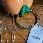 ZARA NWT  Box Style Orange Peach Clutch with Gold Handle & Chain Shoulder Strap Photo 9