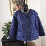 Ruby Rd  Blazer 16 Purple Textured Fabric Long Sleeves Women Jacket Open Front Photo 0