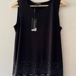 NEW!! Picadilly Canada Black Sparkle Rhinestone Tank Top Size L Photo 0