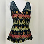 HD in Paris Anthropologie Jacquard Peplum Top sz 6 Photo 1