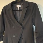 Laundry by Shelli Segal Black Double Breasted Ruched Sleeve Blazer Women Size 4 Photo 3