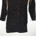 ZARA  TRF Leopard Print Velour Ruched Long Sleeve Dress Sz XS Photo 5