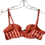 Pleasure State White Label Bra Womens Size 34B Red Stripe Black Lace SAMPLE Photo 1