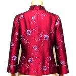 Zi Qing Ge Embroidered Floral Chinese Style Jacket Wine Purple Frog Closures LG Photo 4