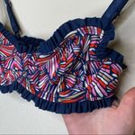 Marc by Marc Jacobs  Swimwear Bikini Top Small Blue & Multicolor Ruffle Straps Photo 8