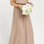 Show Me Your Mumu off back HALTER maxi DRESS SMALL BEIGE bridesmaid Photo 0