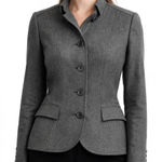 Burberry London Angora Wool Cashmere Blend Blazer Coat Gray Size 10 Photo 0
