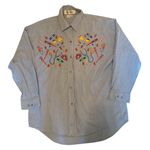 Casey Coleman Embroidered Nurse Doctor Medical theme denim button down size M/L Blue Size L Photo 0