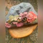 NOS 90s Nordstrom Carole Amper denim floral Blossom bucket hat Pink Photo 3