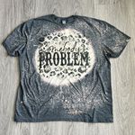 Gildan Somebody's Problem Cheetah Print Bleach Dyed Graphic Tee Photo 0