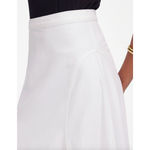 Madewell  Fluted Midi Skirt Tile White Rigid Denim High Rise Minimalist US 28 NWT Photo 3