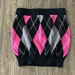 Current Mood by Dollskill Backyard Betty Argyle Mini Skirt Pink Black White S Photo 8