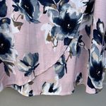 Chris & Carol Women's Size 2X Pink Blue Floral Wrap Below Knee Comfy Dress NWT Photo 9