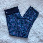 Fabletics Blue Pink Geometric Print Foldover Waistband Crop Leggings Photo 0