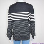 Vince 100% cotton grey stripe crewneck sweater, size Small Photo 3