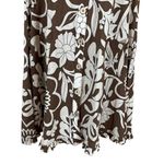 Uncle Frank brown & ivory floral ruffled linen blend swing dress Photo 2
