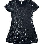 Fumblin' Foe Black Short Evening Dress Large Sequin Small Photo 0