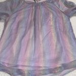 Andree by Unit  size small purple iridescent blouse lined sheer longsleeve casual Photo 2