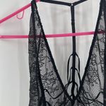 Victoria's Secret  Bodysuit Size Small Lace Lingerie Black Plunge Sexy Strappy Photo 3